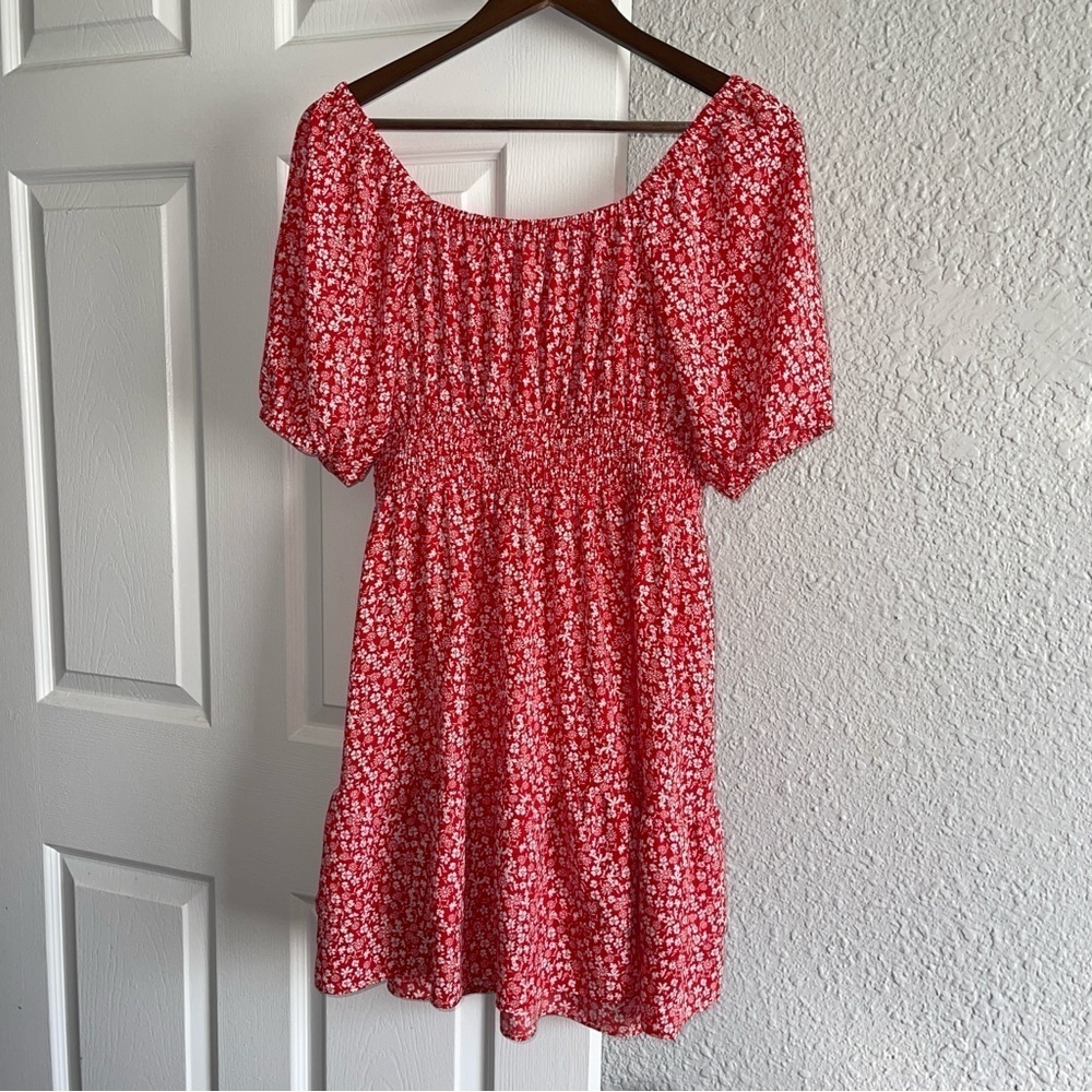 LC Lauren Conrad women’s size M red & white floral dress - Picture 8 of 10